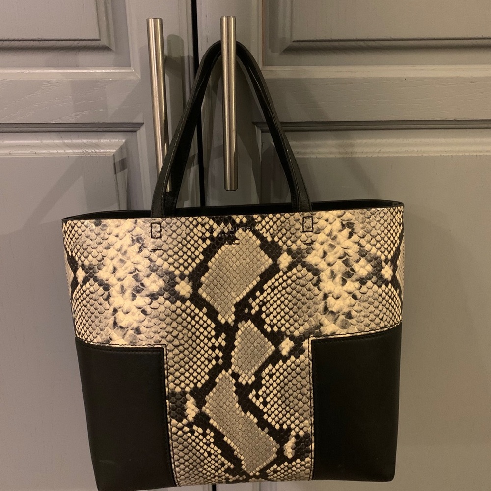 Tory Burch Block-T Mini Snake Embossed Tote